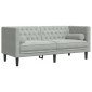 vidaXL Καναπές Chesterfield Σετ 3 Τεμ. με Στηρίγματα Αν. Γκρι Βελούδο