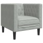 vidaXL Καναπές Chesterfield Σετ 3 Τεμ. με Στηρίγματα Αν. Γκρι Βελούδο