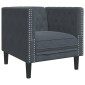 vidaXL Καναπές Chesterfield Σετ 3 Τεμ. με Στηρίγματα Σκ. Γκρι Βελούδο