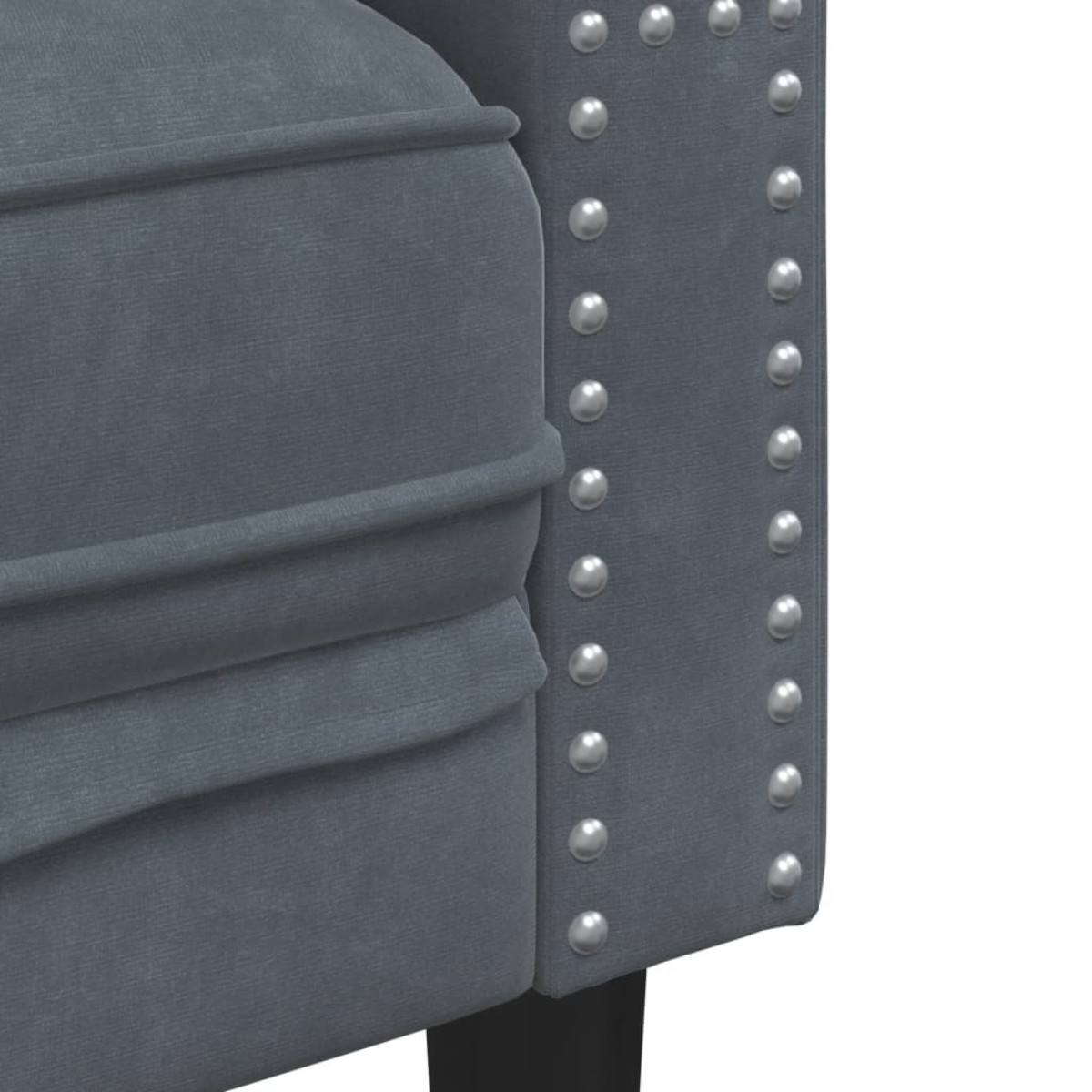 vidaXL Καναπές Chesterfield Σετ 3 Τεμ. με Στηρίγματα Σκ. Γκρι Βελούδο