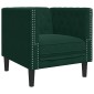 vidaXL Καναπές Chesterfield 3τεμαχίων μαξιλάρια σκούρο πράσινο βελούδο