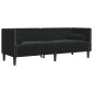 vidaXL Καναπές Chesterfield Σετ 3 Τεμ. με Στηρίγματα Μαύρο Βελούδο