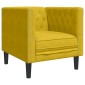 vidaXL Σετ Καναπέδων Chesterfield 3 Τεμαχίων με Στηρίγματα Κίτρινο Βελούδο