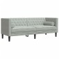 vidaXL Καναπές Chesterfield Σετ 2 Τεμ. με Στηρίγματα Αν. Γκρι Βελούδο