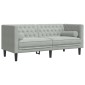 vidaXL Καναπές Chesterfield Σετ 2 Τεμ. με Στηρίγματα Αν. Γκρι Βελούδο