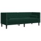 vidaXL Καναπές Chesterfield Σετ 2 Τεμ. με Στηρίγματα Πράσινο Βελούδο