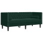 vidaXL Καναπές Chesterfield Σετ 2 Τεμ. με Στηρίγματα Πράσινο Βελούδο