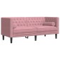 vidaXL Σετ Καναπέδων Chesterfield 2 Τεμαχίων με Στηρίγματα Ροζ Βελούδο