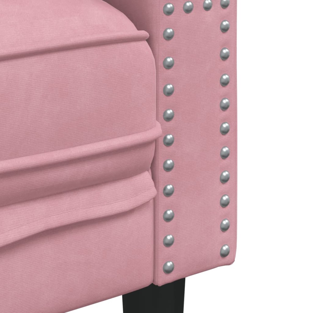 vidaXL Σετ Καναπέδων Chesterfield 2 Τεμαχίων με Στηρίγματα Ροζ Βελούδο