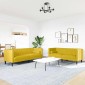 vidaXL Σετ Καναπέδων Chesterfield 2 Τεμαχίων με Στηρίγματα Κίτρινο Βελούδο