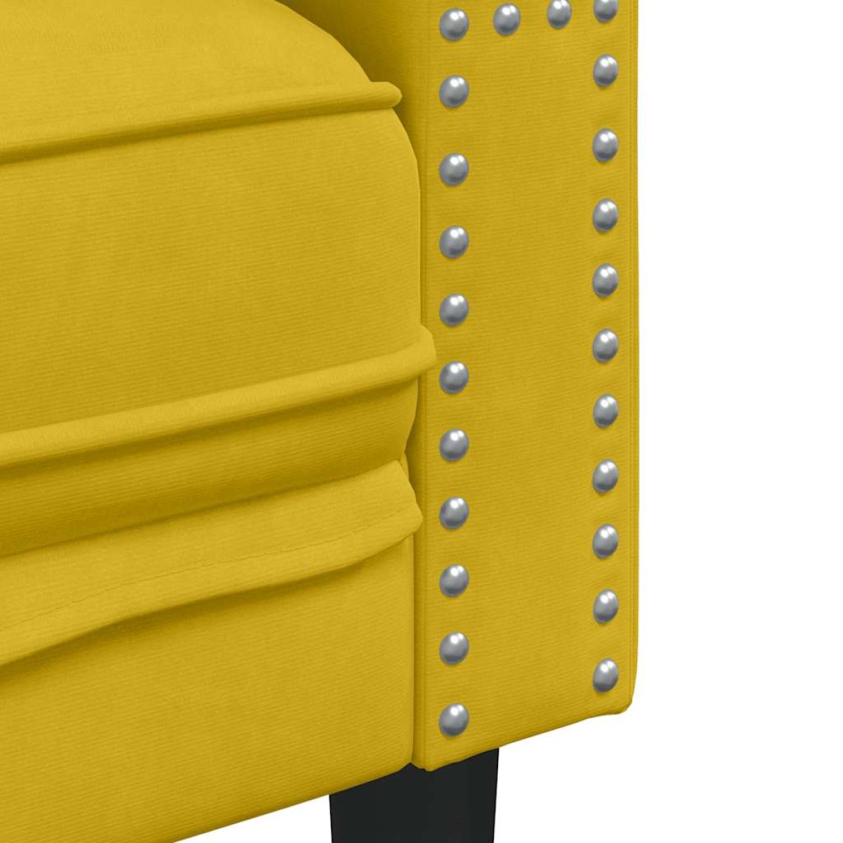 vidaXL Σετ Καναπέδων Chesterfield 2 Τεμαχίων με Στηρίγματα Κίτρινο Βελούδο