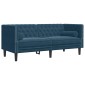 vidaXL Σετ Καναπέδων Chesterfield 2 Τεμαχίων με Στηρίγματα Μπλε Βελούδο