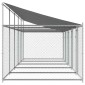 vidaXL Κλουβί Σκύλου με Οροφή και Πόρτες Γκρι 10x2x2 μ. Γαλβ. Χάλυβας