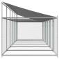 vidaXL Κλουβί Σκύλου με Οροφή και Πόρτες Γκρι 12x2x2 μ. Γαλβ. Χάλυβας