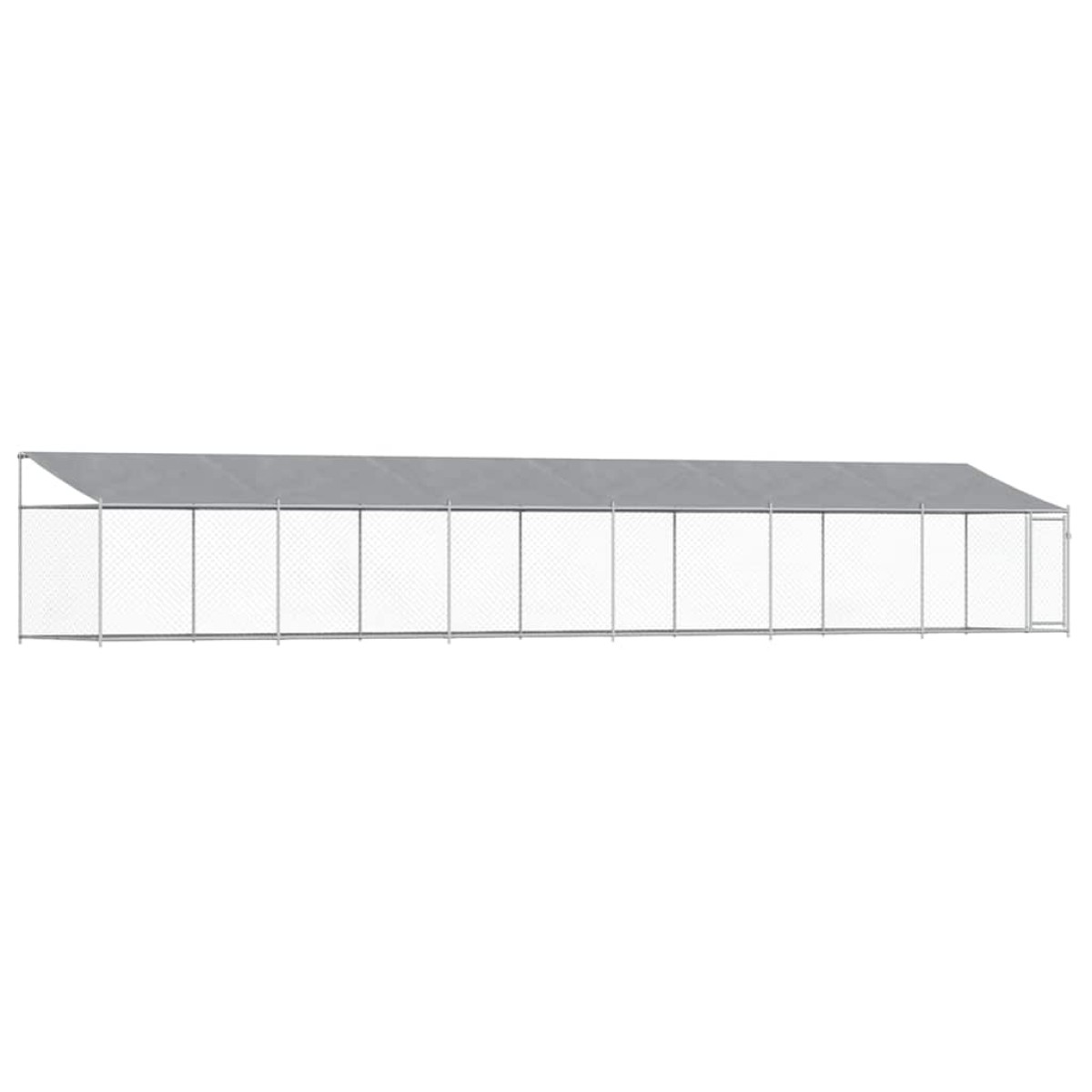 vidaXL Κλουβί Σκύλου με Οροφή και Πόρτες Γκρι 12x2x2 μ. Γαλβ. Χάλυβας