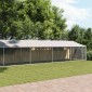 vidaXL Κλουβί Σκύλου με Οροφή και Πόρτες Γκρι 12x2x2 μ. Γαλβ. Χάλυβας