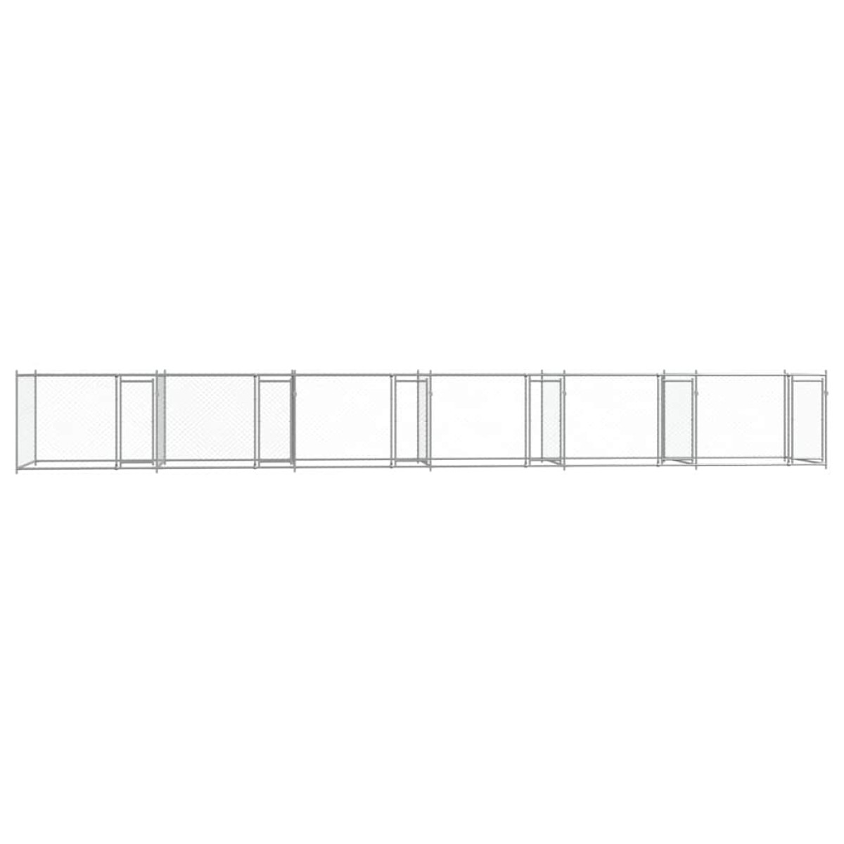 vidaXL Κλουβί Σκύλου με Πόρτες Γκρι 12x2x1,5 μ. Γαλβανισμένος Χάλυβας