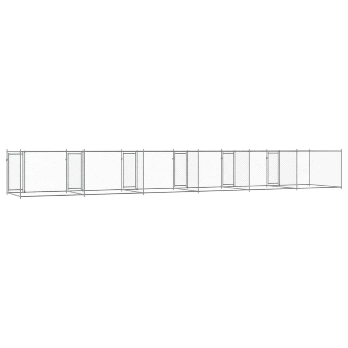 vidaXL Κλουβί Σκύλου με Πόρτες Γκρι 12x2x1,5 μ. Γαλβανισμένος Χάλυβας