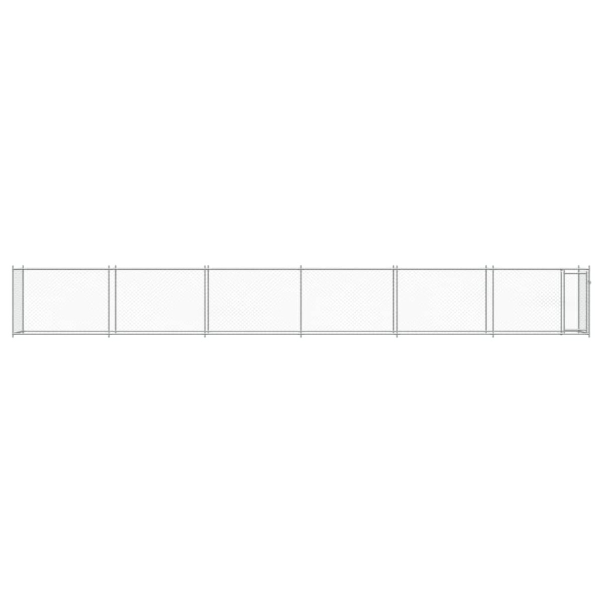 vidaXL Κλουβί Σκύλου με Πόρτα Γκρι 12x2x1,5 μ. Γαλβανισμένος Χάλυβας