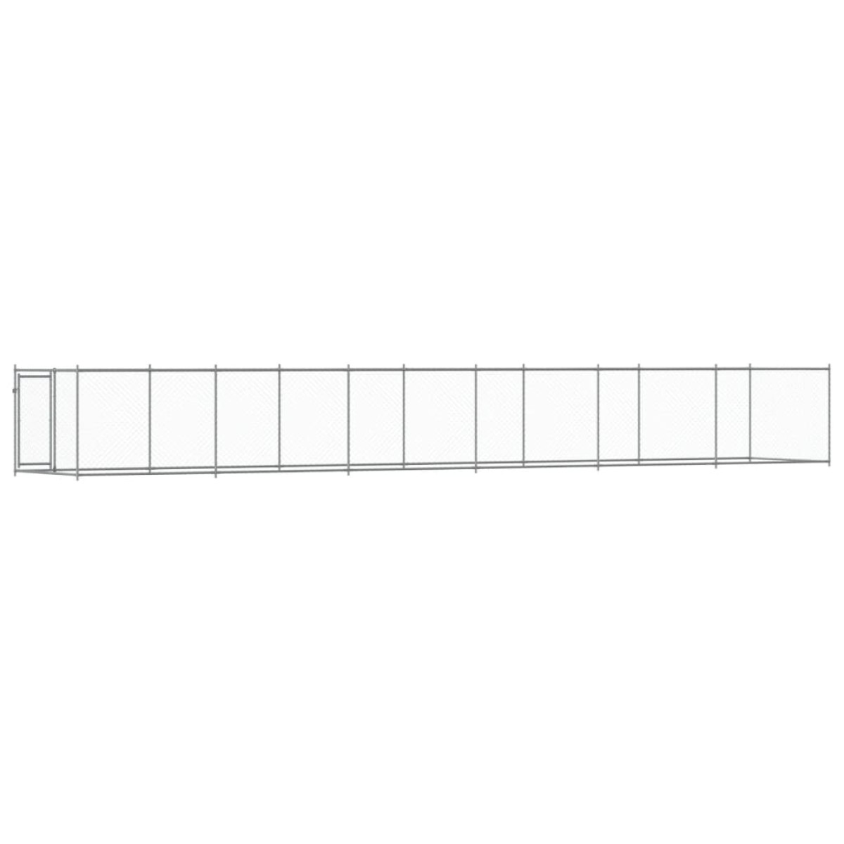 vidaXL Κλουβί Σκύλου με Πόρτα Γκρι 12x2x1,5 μ. Γαλβανισμένος Χάλυβας
