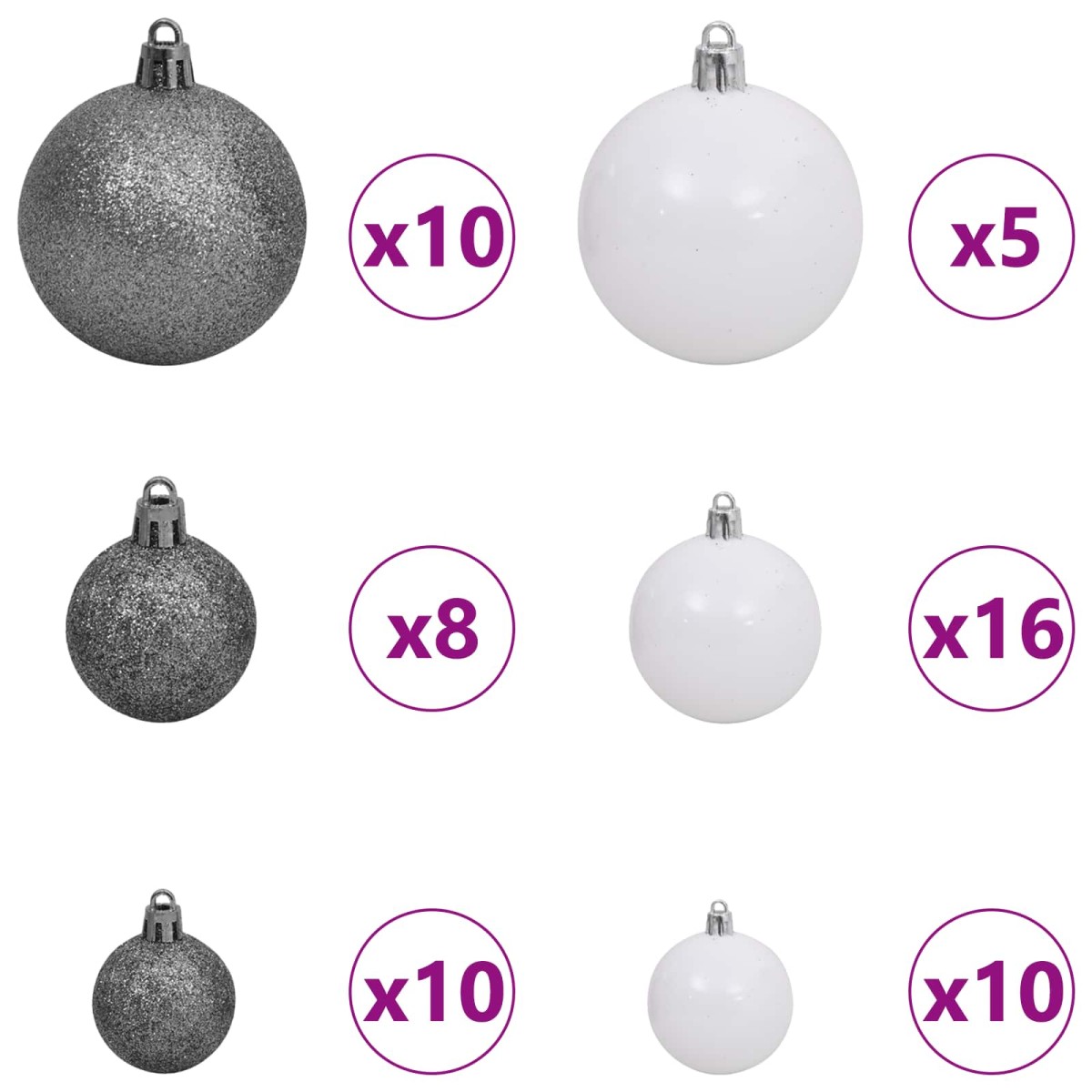 vidaXL Τεχνητό Χριστουγεννιάτικο Δέντρο Λευκό 128 x 128 x 270 εκ. LED