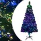 vidaXL Χριστουγεννιάτικο Δέντρο Τεχν & Βάση Πράσινο Οπτικές Ίνες 120εκ