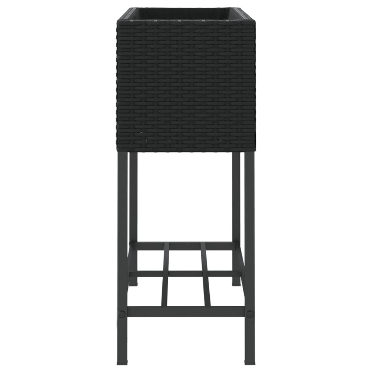 vidaXL Γλάστρες Κήπου με Ράφια 2 τεμ. Μαύρες 70x28x70 εκ Συνθ. Ρατάν