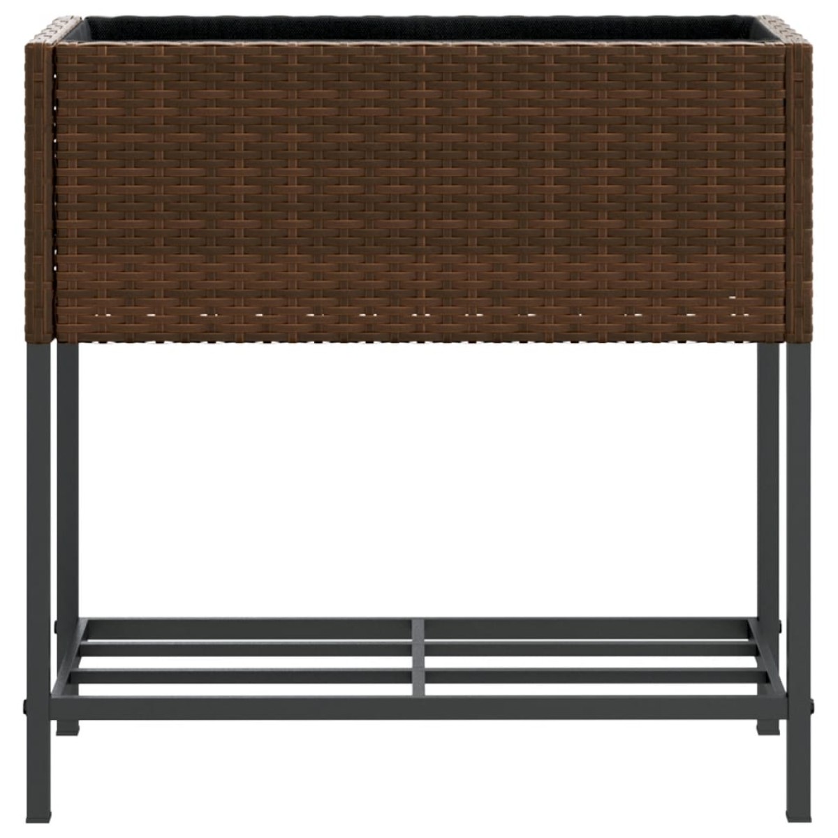 vidaXL Γλάστρες Κήπου με Ράφια 2 τεμ. Καφέ 70x28x70 εκ Συνθ. Ρατάν