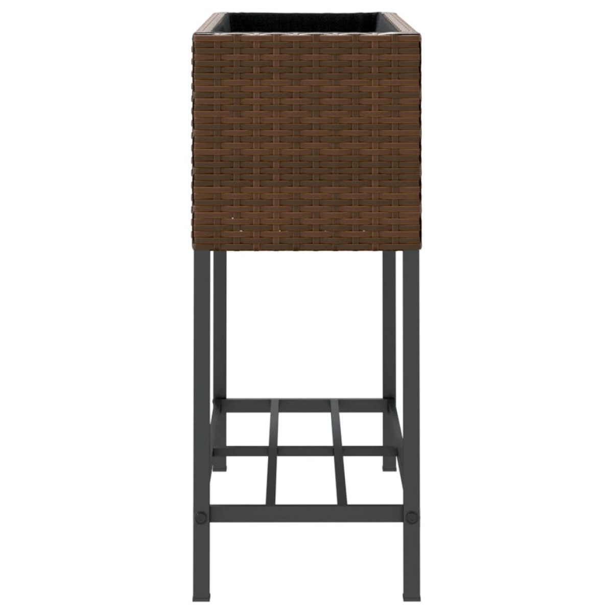 vidaXL Γλάστρες Κήπου με Ράφια 2 τεμ. Καφέ 70x28x70 εκ Συνθ. Ρατάν
