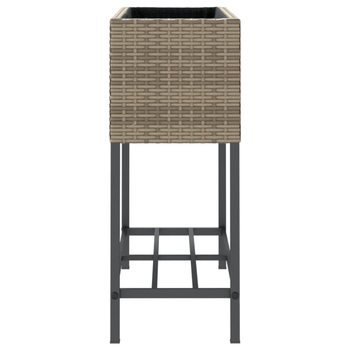 vidaXL Γλάστρες Κήπου με Ράφια 2 τεμ. Γκρι 70x28x70 εκ Συνθ. Ρατάν