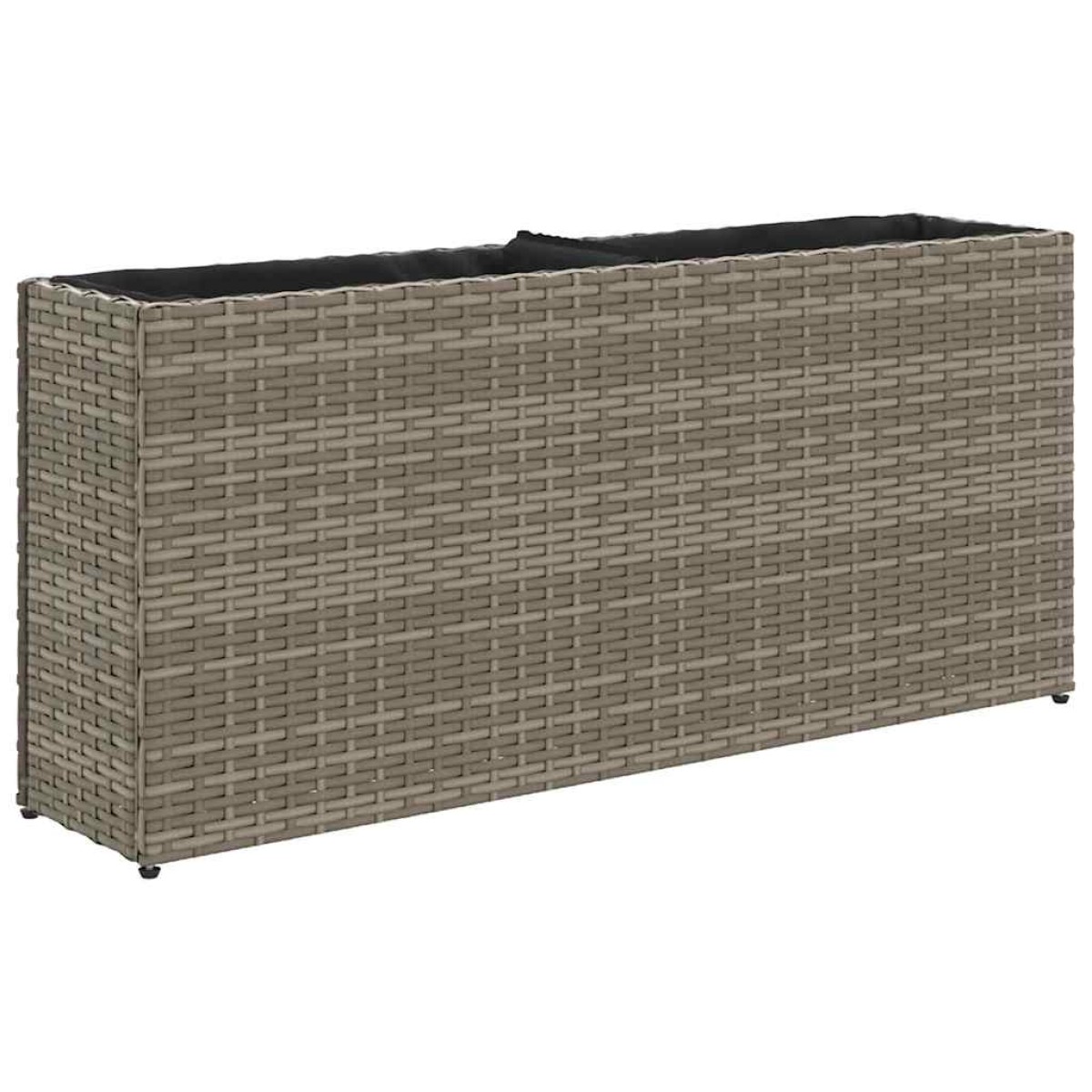 vidaXL Ζαρντινιέρες Κήπου 2 Γλάστρες 2 τεμ Γκρι 90x20x40εκ. Συνθ Ρατάν