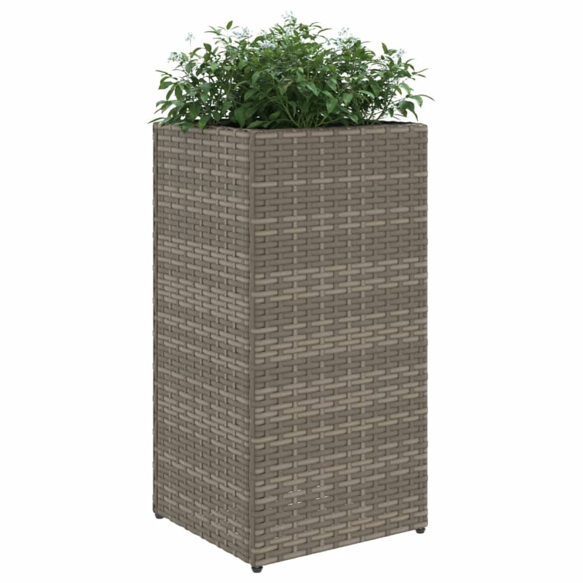 vidaXL Ζαρντινιέρες Κήπου 2 τεμ. Γκρι 30x30x60 εκ. από Συνθετικό Ρατάν
