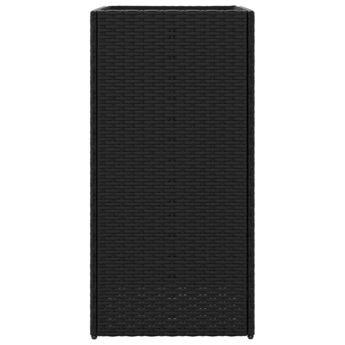 vidaXL Ζαρντινιέρες Κήπου 2 τεμ. Μαύρη 40x40x80εκ. από Συνθετικό Ρατάν