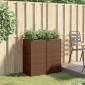 vidaXL Ζαρντινιέρες Κήπου 2 τεμ. Καφέ 40x40x80 εκ. από Συνθετικό Ρατάν