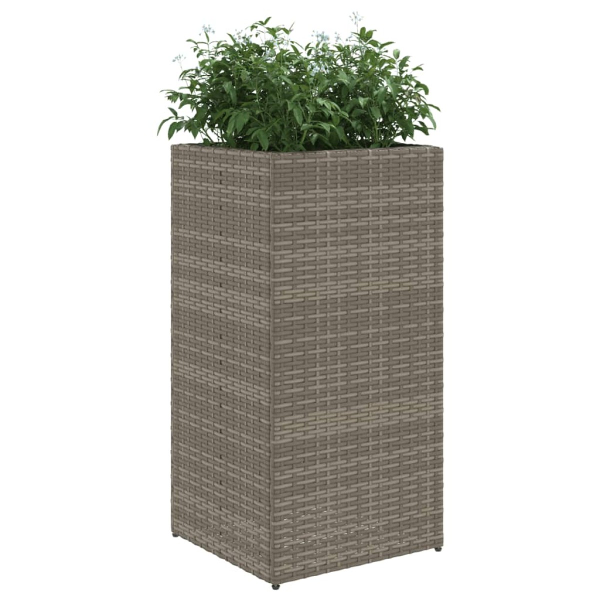 vidaXL Ζαρντινιέρες Κήπου 2 τεμ. Γκρι 40x40x80 εκ. από Συνθετικό Ρατάν