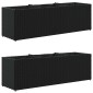 vidaXL Ζαρντινιέρες Κήπου Μαύρες 105x30x32εκ Συνθ. Ρατάν με 3 Γλάστρες