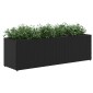 vidaXL Ζαρντινιέρες Κήπου Μαύρες 105x30x32εκ Συνθ. Ρατάν με 3 Γλάστρες