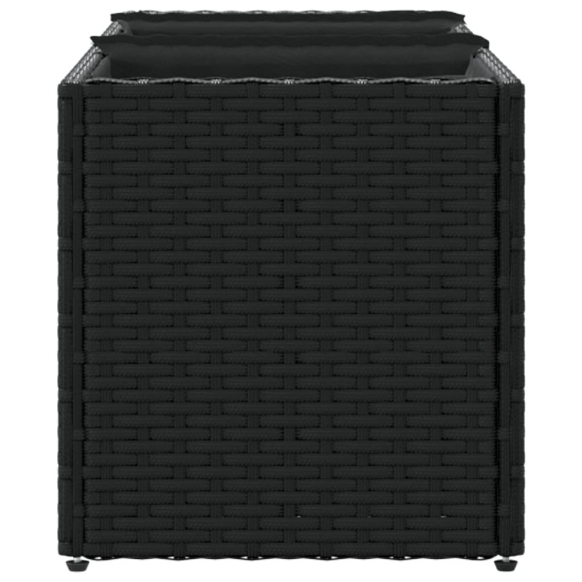 vidaXL Ζαρντινιέρες Κήπου Μαύρες 105x30x32εκ Συνθ. Ρατάν με 3 Γλάστρες