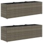 vidaXL Ζαρντινιέρα Κήπου Γκρι 105x30x32 εκ. Συνθ. Ρατάν με 3 Γλάστρες