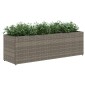 vidaXL Ζαρντινιέρα Κήπου Γκρι 105x30x32 εκ. Συνθ. Ρατάν με 3 Γλάστρες