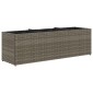 vidaXL Ζαρντινιέρα Κήπου Γκρι 105x30x32 εκ. Συνθ. Ρατάν με 3 Γλάστρες