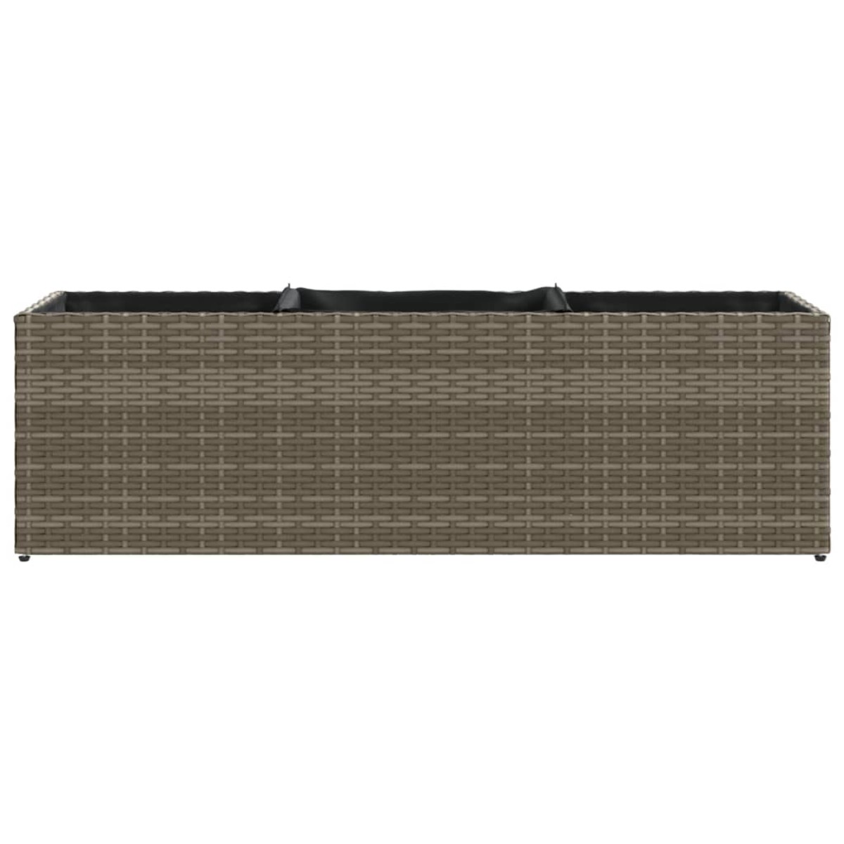 vidaXL Ζαρντινιέρα Κήπου Γκρι 105x30x32 εκ. Συνθ. Ρατάν με 3 Γλάστρες