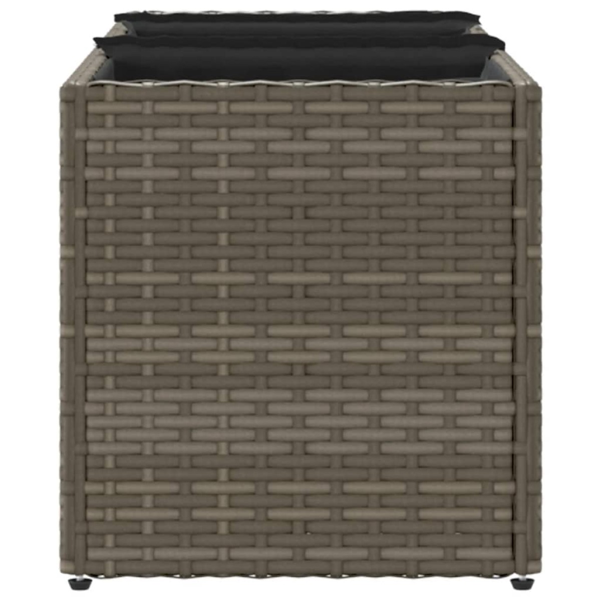 vidaXL Ζαρντινιέρα Κήπου Γκρι 105x30x32 εκ. Συνθ. Ρατάν με 3 Γλάστρες