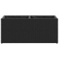 vidaXL Ζαρντινιέρα Κήπου Μαύρη 72x30x32 εκ. Συνθ. Ρατάν με 2 Γλάστρες