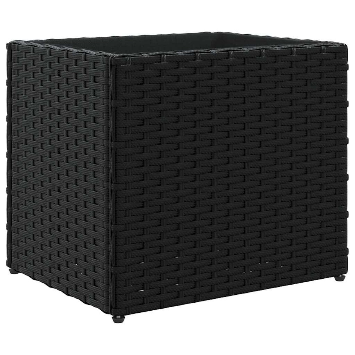 vidaXL Ζαρντινιέρες Κήπου 2 τεμ. Μαύρη 36x30x32εκ. από Συνθετικό Ρατάν