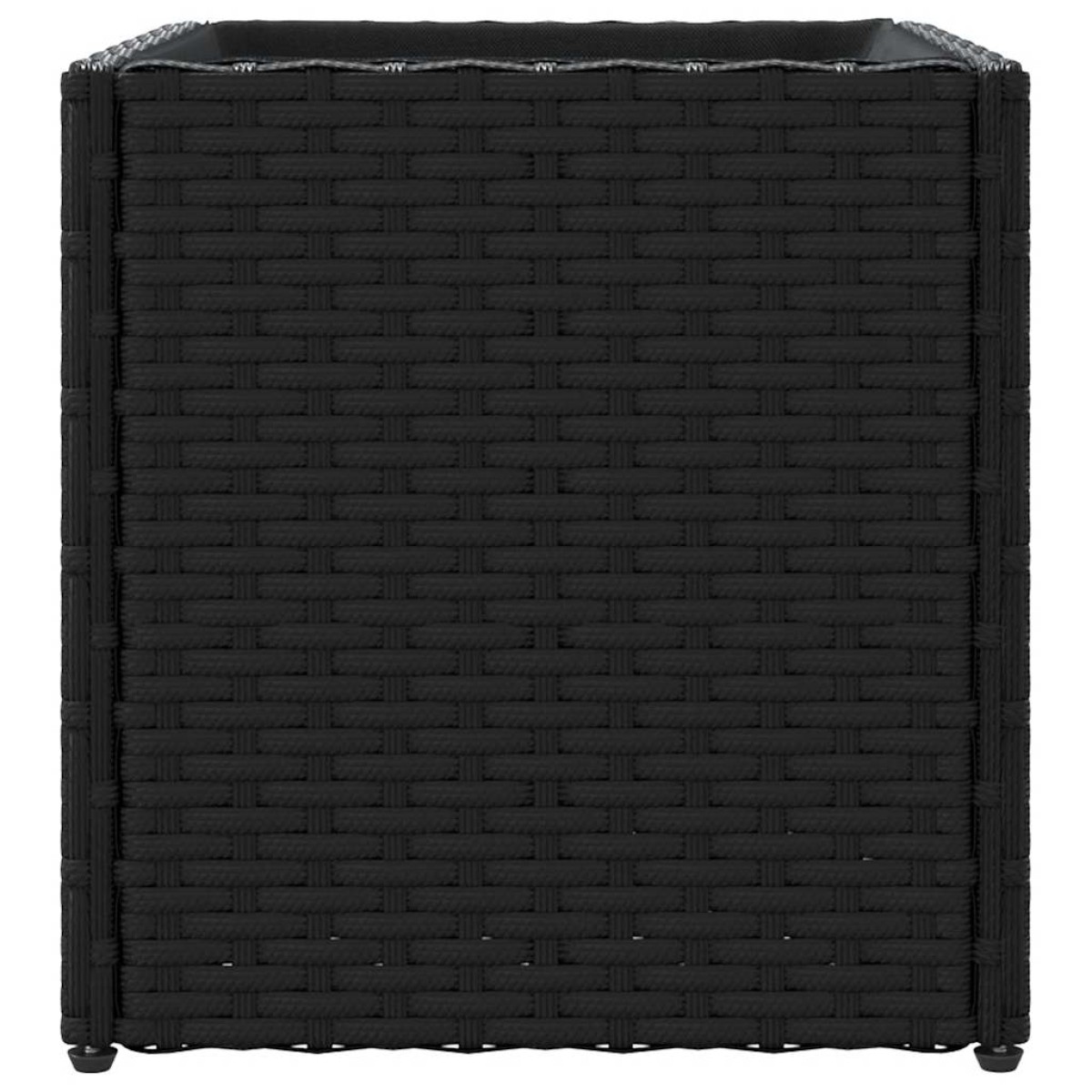vidaXL Ζαρντινιέρες Κήπου 2 τεμ. Μαύρη 36x30x32εκ. από Συνθετικό Ρατάν