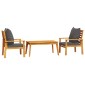 vidaXL Σαλόνι Κήπου Σετ 3 Τεμαχίων με Μαξιλάρια από Μασίφ Ξύλο Ακακίας