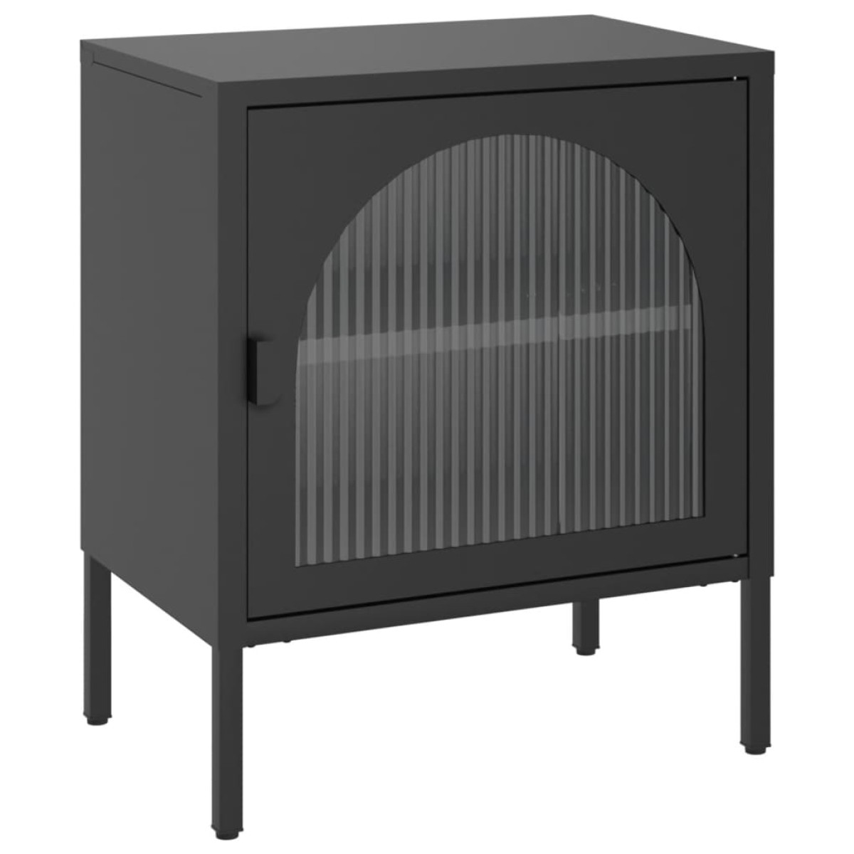 vidaXL Κομοδίνα 2 τεμ. Μαύρα 50 x 35 x 60 εκ. από Ατσάλι και Γυαλί
