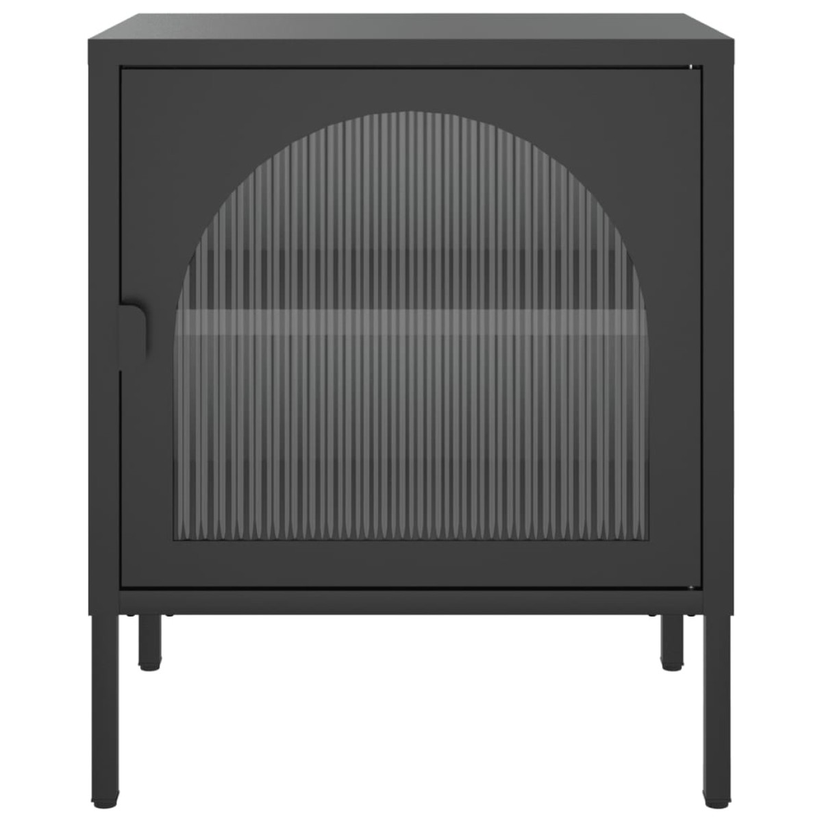 vidaXL Κομοδίνα 2 τεμ. Μαύρα 50 x 35 x 60 εκ. από Ατσάλι και Γυαλί