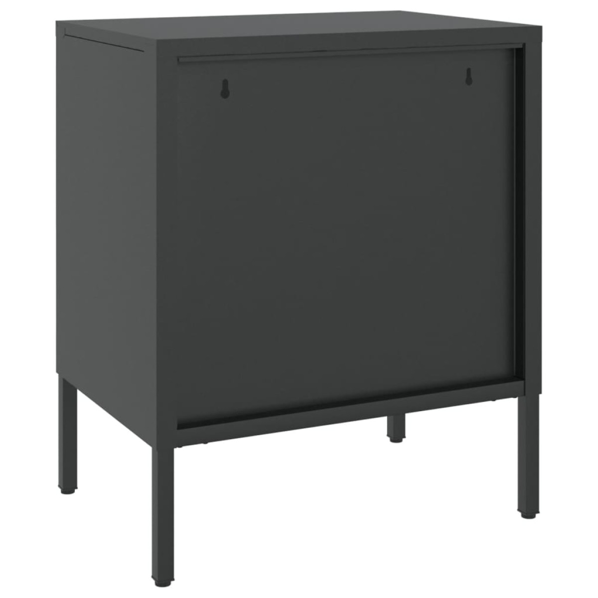 vidaXL Κομοδίνα 2 τεμ. Μαύρα 50 x 35 x 60 εκ. από Ατσάλι και Γυαλί